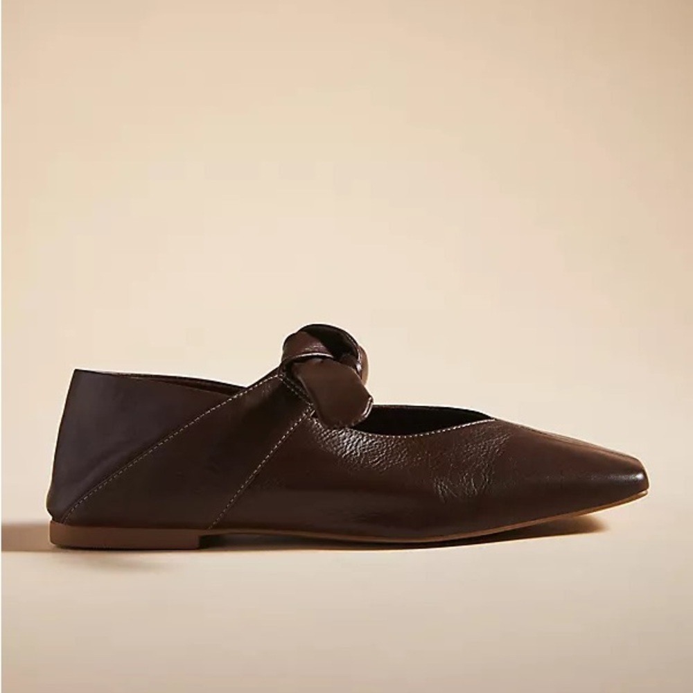 Vicenza Bow Mary Jane Flats in Brown (Anthropologie)